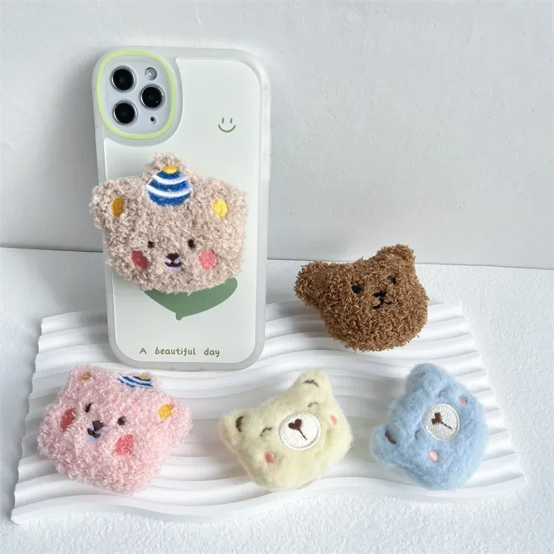 Phone Accessories Vending Machine - Забавный пушистый плюшевый складной держатель для
