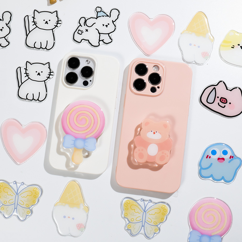 Милый мультяшный акриловый скл – обзор и цена Phone Accessories Ring Holder